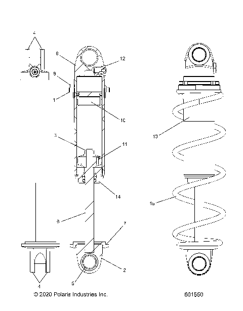 SUSPENSION, SHOCK, FRONT TRACK (CLEAR COIL OVER) - S21EFK6PS/6PE (601550)