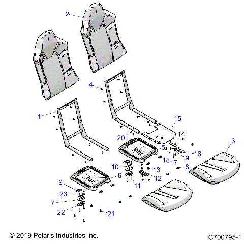 BODY, SEAT ASM. AND SLIDER - G20GAJ99AK/AS/BK/BS (C700795-1)