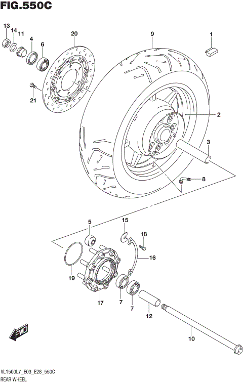 REAR WHEEL (VL1500BL7 E33)