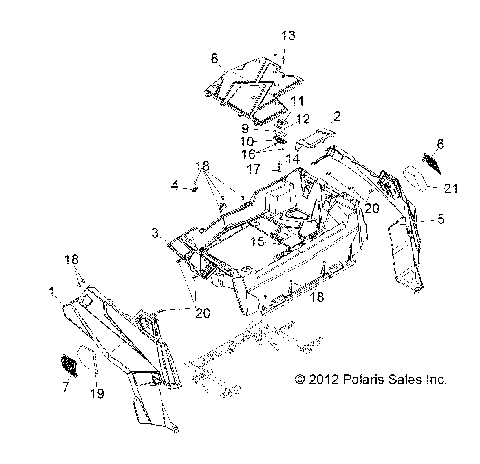 BODY, REAR RACK and FENDERS - Z14JT9EFX (49RGRRACKMTG13RZRXP900I)