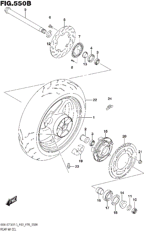 REAR WHEEL (GSX-S750ZAL5 E28)