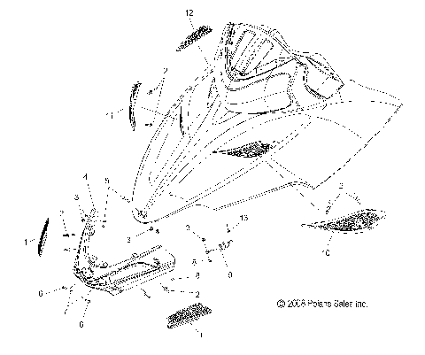 BODY, HOOD SCREENS and HINGE ASM. - S09PE8ES/EEL (49SNOWHOODMTG09600DRGN)