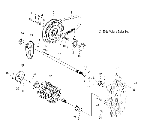 DRIVE TRAIN, DRIVE SHAFT and JACKSHAFT- S08MX6FS/FE (49SNOWDRIVETRAIN08600RR)