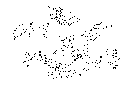 FRONT RACK, BODY PANEL, AND HEADLIGHT ASSEMBLIES [91962]
