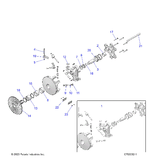 DRIVE TRAIN, PRIMARY CLUTCH - Z23R4B92AK/BK (C703052)