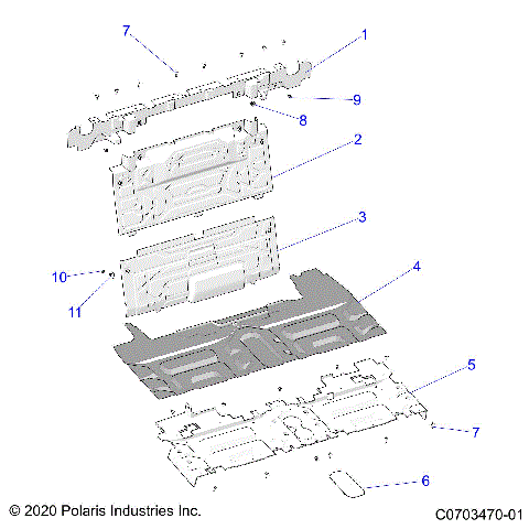 BODY, REAR CLOSEOFF, CENTER PANELS - Z23RMU2KAN/BN (C0703470-01)