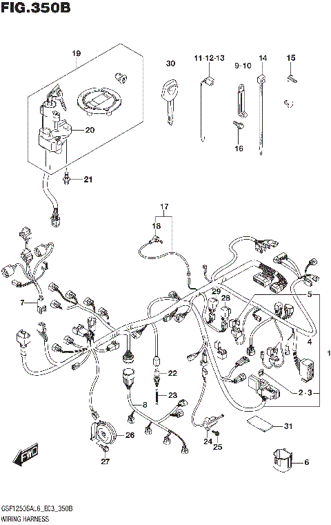 WIRING HARNESS (GSF1250SAL6 E33)