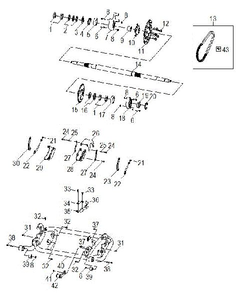 CHASSIS, SWING ARM AND REAR AXLE - Z16YAV17AB/AF/CAB/CAF (A00018)