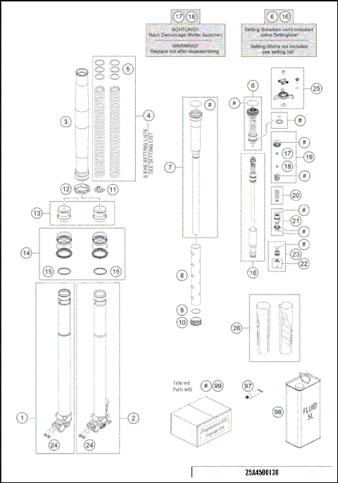 FRONT FORK DISASSEMBLED