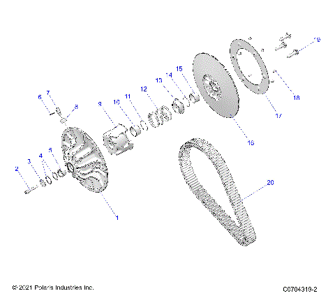 DRIVE TRAIN, SECONDARY CLUTCH - R25RRE99JP (C0704319-2)
