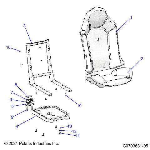 BODY, SEAT ASM., PASSENGER, - Z21NAS99CG (C0703631-01)