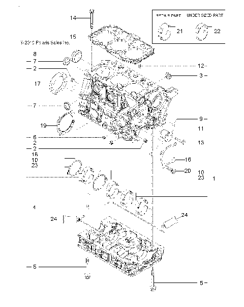 ENGINE, CYLINDER BLOCK - R14WH9EMD (49RGRCYLINDER11DCREW)