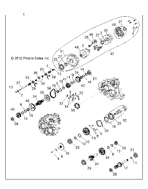 DRIVE TRAIN, MAIN GEARCASE INTERNALS - Z15VHA57FJ (49RGRTRANSINTL1333133)