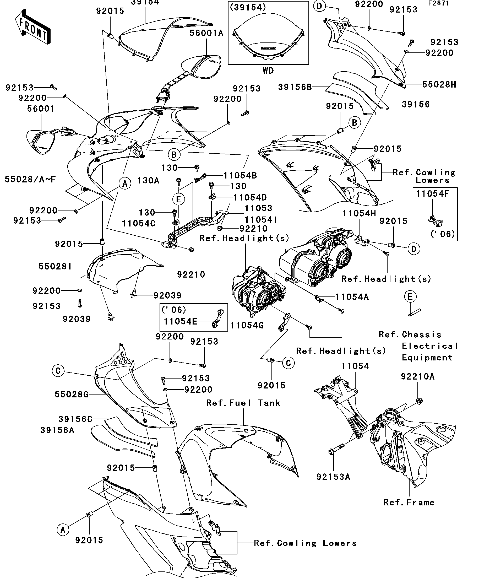2007 Kawasaki Ninja ZX-14 Cowling Motorcycles Parts Finder