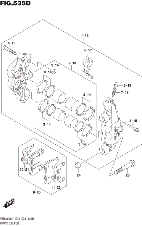 FRONT CALIPER (VZR1800BZL7 E33)