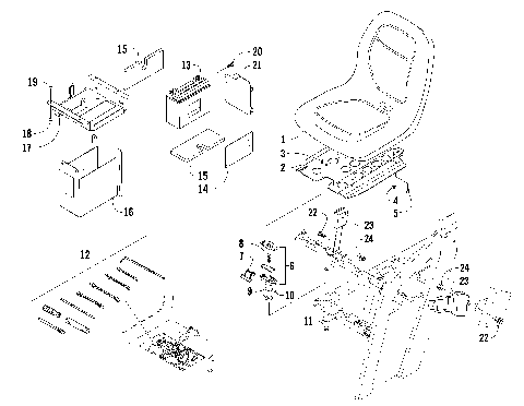 SEAT, BATTERY, AND TOOL KIT ASSEMBLY [90572]