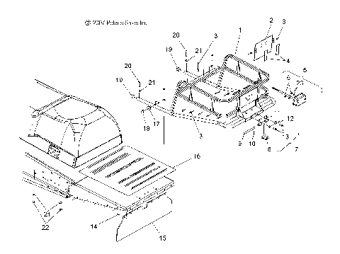 CHASSIS, REAR RACK, SNOW FLAP and TAILLIGHT - S08SU4BS/BE (49SNOWRACK08WIDE)