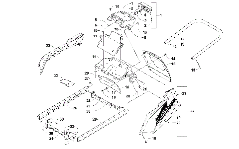 REAR BUMPER, RACK RAIL, SNOWFLAP, AND TAILLIGHT ASSEMBLY [103083]