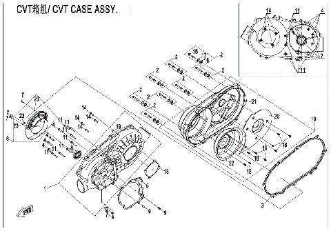 CVT CASE ASSY.