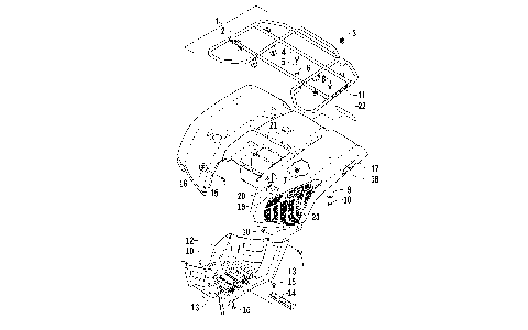 REAR RACK, BODY PANEL, AND FOOTWELL ASSEMBLIES [94525]