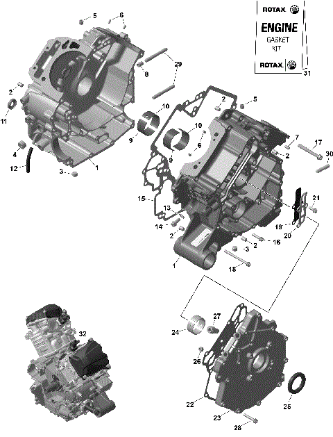 01- ROTAX - Crankcase