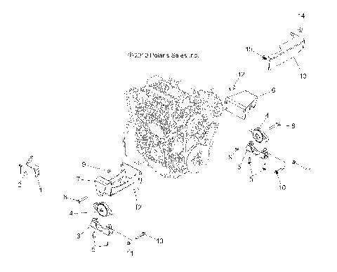 ENGINE, MOUNTING & LONG BLOCK - R14TH90DG (49RGRENGINEMTG11900D)