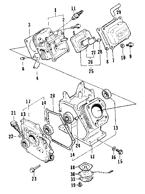 CYLINDER AND CRANKCASE ASSEMBLY [74816]