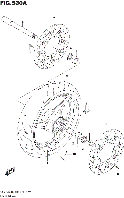 FRONT WHEEL (GSX-S750L5 E03)