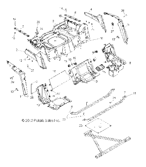 BODY, REAR RACK and FENDERS - Z14VE76FX/FI (49RGRRACKMTG11RZRSI)