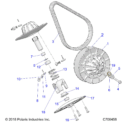 DRIVE TRAIN, SECONDARY CLUTCH - R21RRP99CW (C700458)