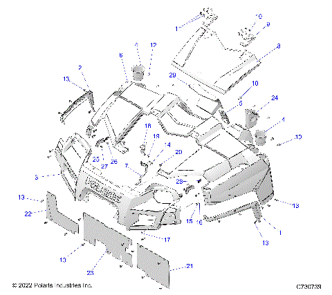BODY, HOOD and FRONT FASCIA - R25CDA57A1 (C730739)