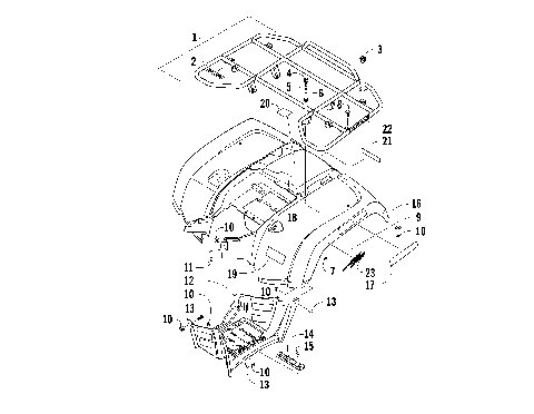 REAR RACK, BODY PANEL, AND FOOTWELL ASSEMBLIES [90290]