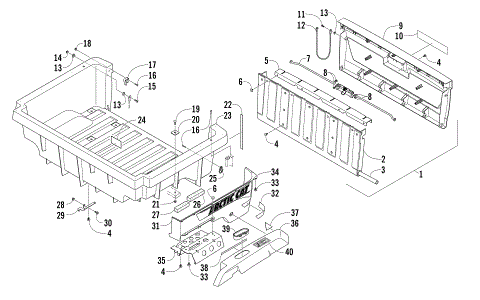 CARGO BOX AND TAILGATE ASSEMBLY