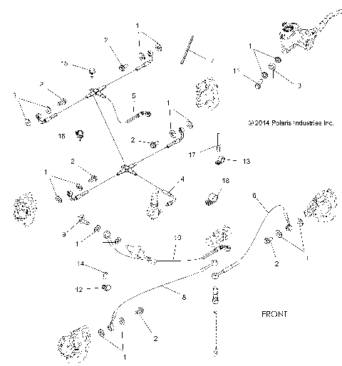 BRAKES, BRAKE LINES - A15SYE85FS (49ATVBRAKELINE1585TREU)
