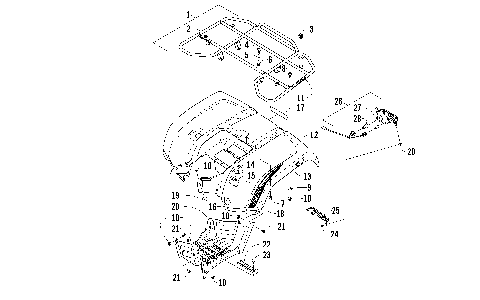 REAR RACK, BODY PANEL, AND FOOTWELL ASSEMBLIES [97024]