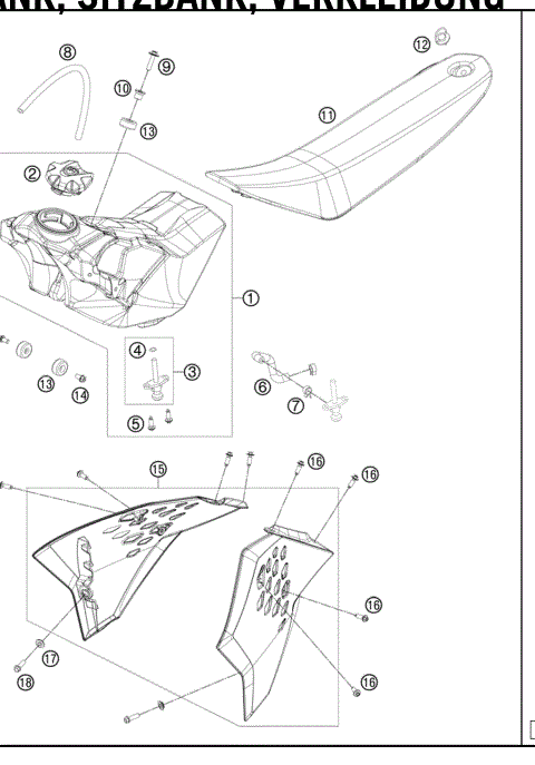 TANK, SITZBANK, VERKLEIDUNG 