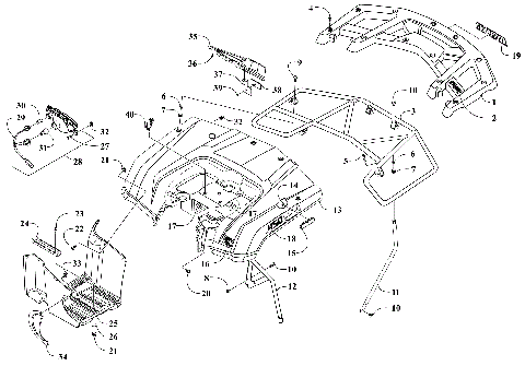 REAR BODY, RACK, AND TAILLIGHT ASSEMBLY [302342]
