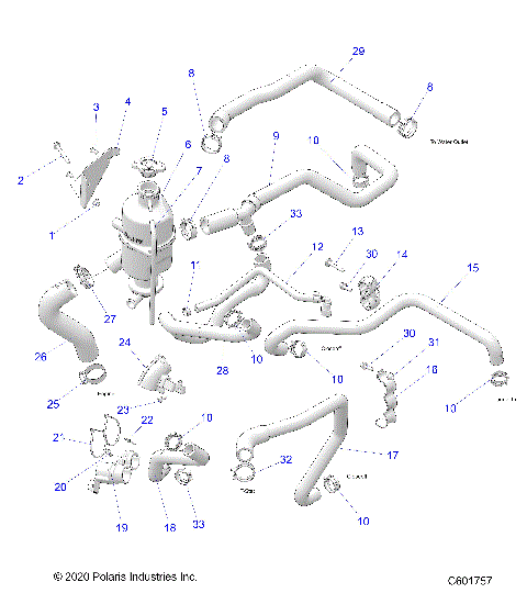 ENGINE, COOLANT BOTTLE AND HOSES - S23FJE9FS/9FE ALL OPTIONS (C601757)