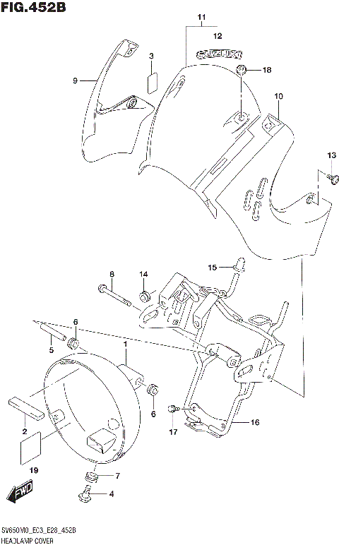 HEADLAMP COVER (SV650XA)