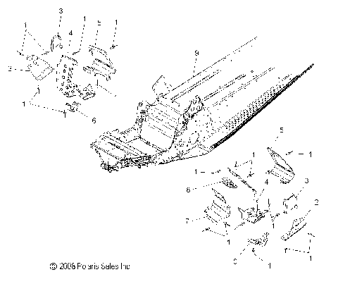 CHASSIS, ASM. and FOOTRESTS - S10PP7FSL/FEL (49SNOWCHASSIS09TRBODRGN)