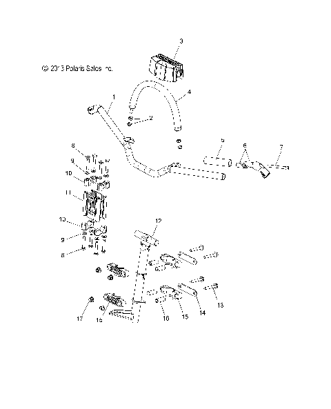 STEERING, HANDLEBAR MOUNTING - S15CK6/CM6 ALL OPTIONS (49SNOWHANDLEBAR15RMK)
