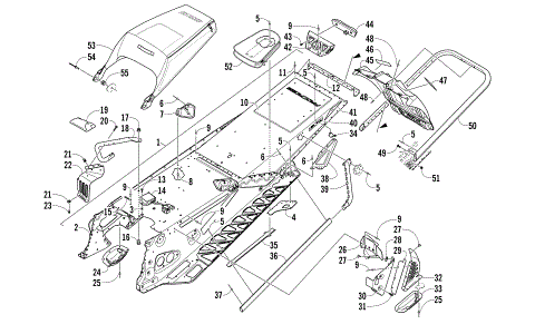 TUNNEL, REAR BUMPER, AND SNOWFLAP ASSEMBLY