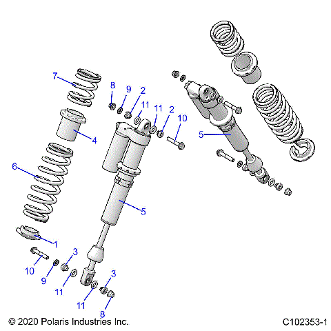 SUSPENSION, SHOCK, REAR - A20SGE95AK (C102353-1)