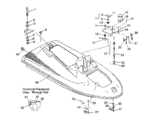 HULL and BODY ASSEMBLY SL 750 B944070 (4927012701002A)