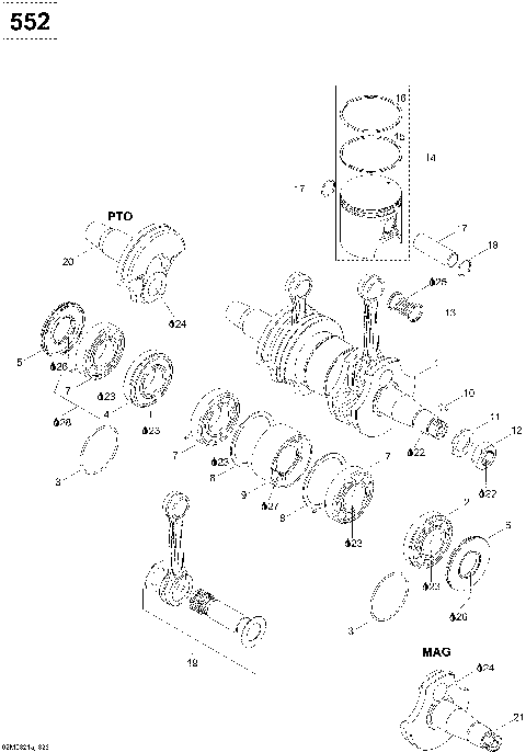 01- Crankshaft And Pistons 550F