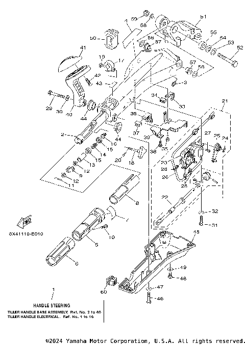 TILLER HANDLE BASE ASSEMBLY
