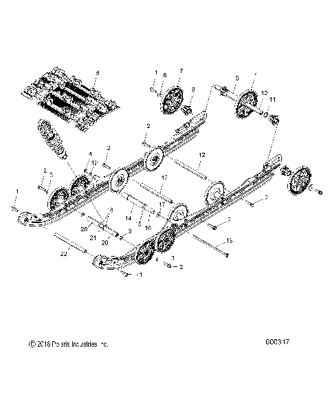 SUSPENSION, REAR and TRACK - S19DDH8RS ALL OPTIONS (600317)
