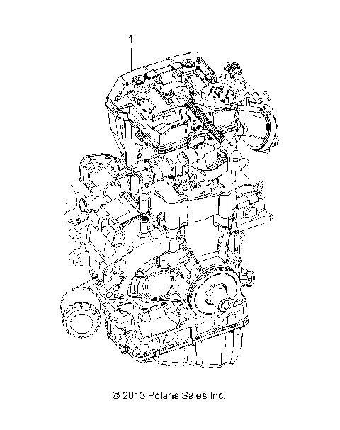 ENGINE, LONG BLOCK - A18SES57C1/C2/C5/C7/E1/E5/E7/P57C1/T57C1/C7/E1/E7 (49ATVLB14SP570)
