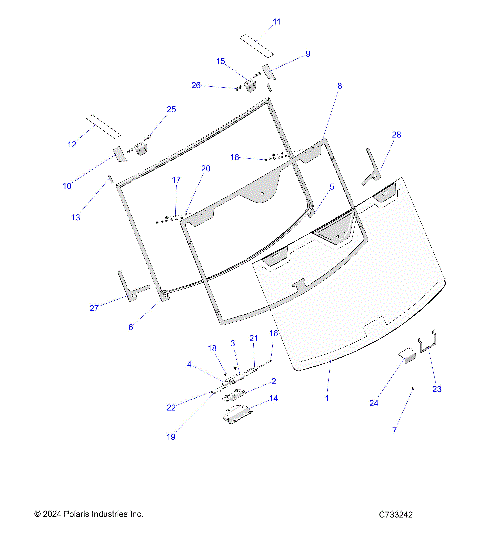 BODY, WINDSHIELD, FIXED - R25RSU99A9/AL/AS/AP/B9/BL/BS/BP (C733242)