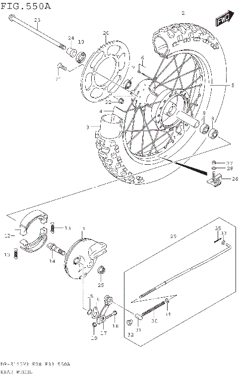 REAR WHEEL (DR-Z125M3E28)